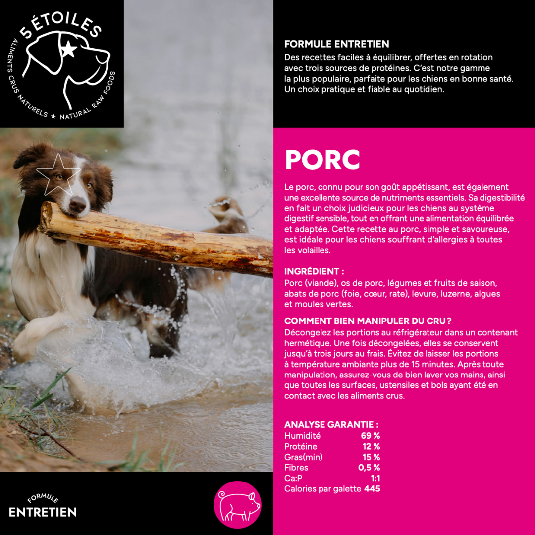 Aliments 5 Etoiles entretien porc 10 lbs