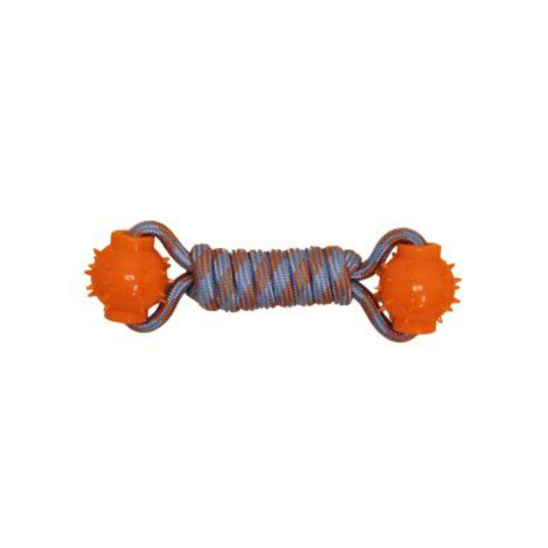 BUD'Z | Jouet de corde flottante Haltère orange et bleu