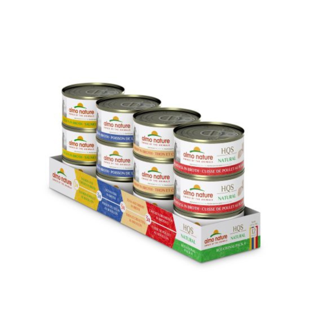ALMO NATURE | NATURAL HQS Poulet/saumon&poulet/poisson/thon&anchois 12x70g