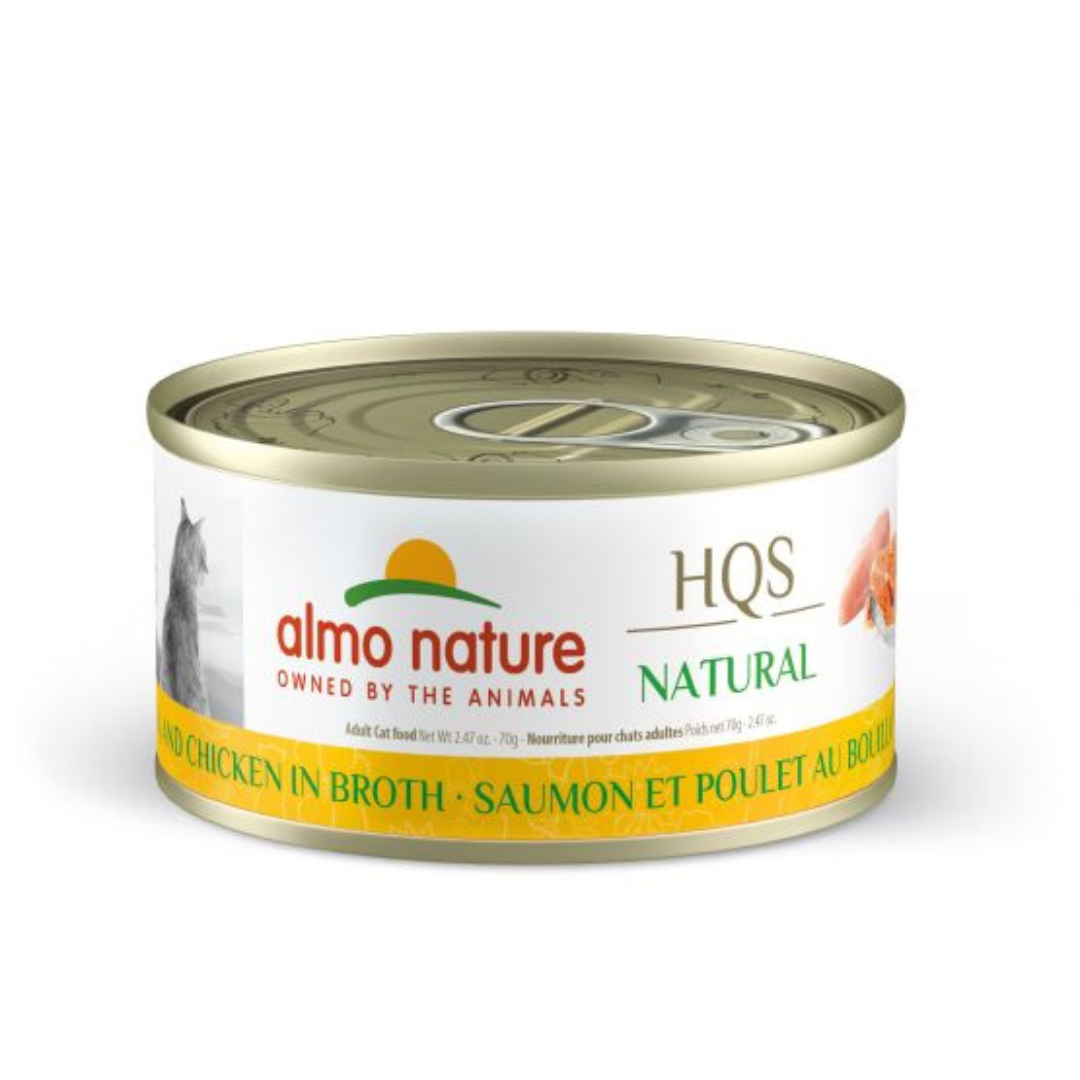 ALMO NATURE | NATURAL HQS Saumon et poulet au bouillon 70g
