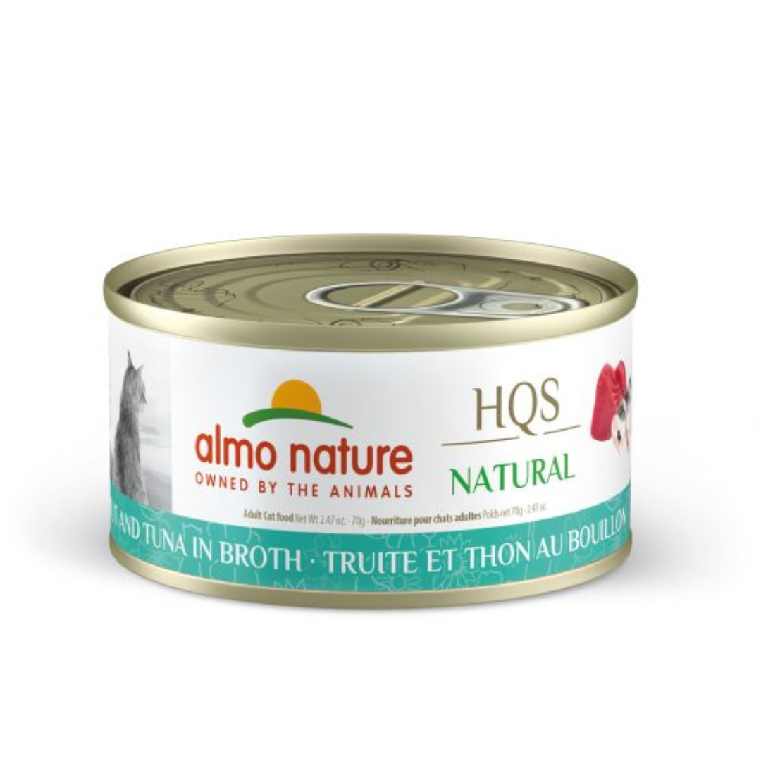 ALMO NATURE | NATURAL HQS Truite et thon au bouillon 70g
