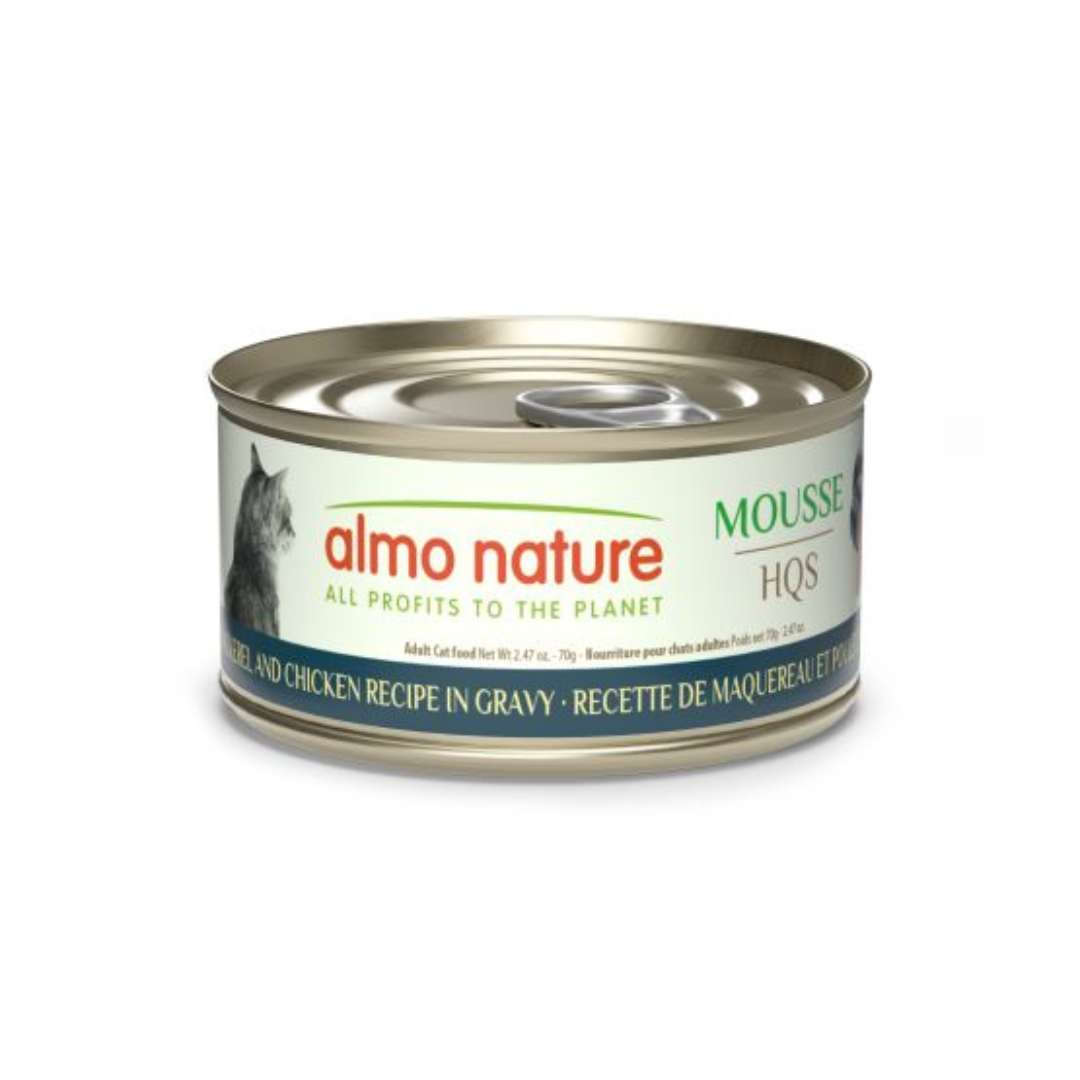 ALMO NATURE | NATURAL HQS MOUSSE Maquereau et poulet au bouillon 70g