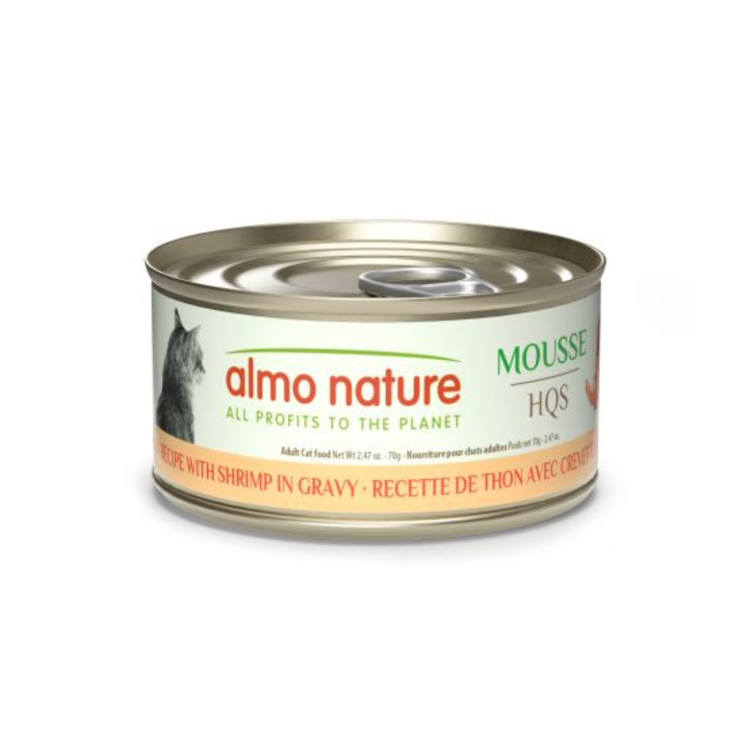 ALMO NATURE | NATURAL HQS MOUSSE Thon et crevette en sauce 70g