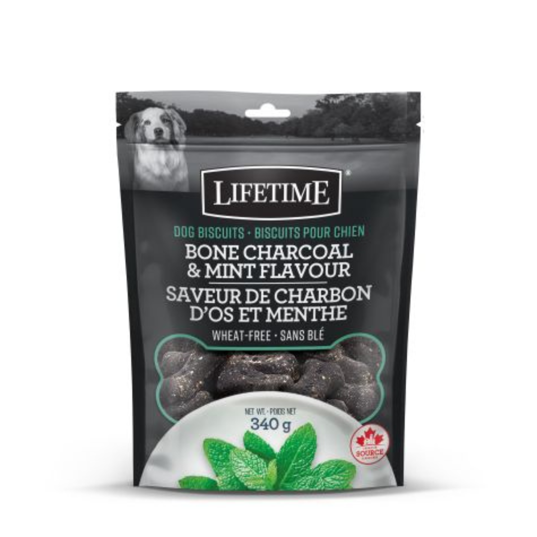 LIFETIME | Biscuits pour chien, charbon d'os et menthe 340gr
