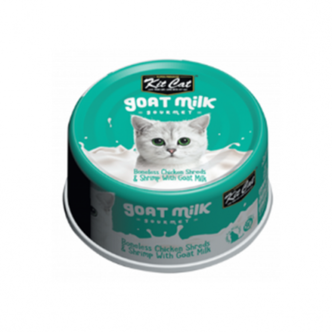 KIT CAT GOAT MILK GOURMET | Chat, Lait de chèvre, poulet et crevette 70g