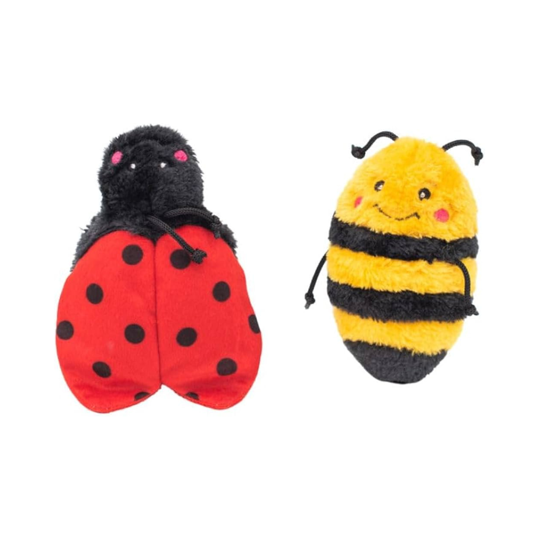 ZIPPY PAWS | Crinkle peluche abeille & coccinelle pqt2