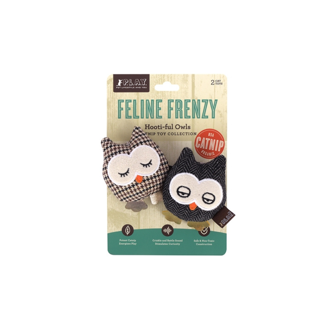 PET PLAY | Feline frenzy hooti-ful owls catnip