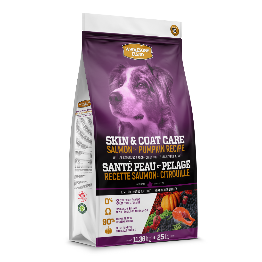 Wholesome Blend | Sans grains, Saumon et citrouille (peau et pelage)