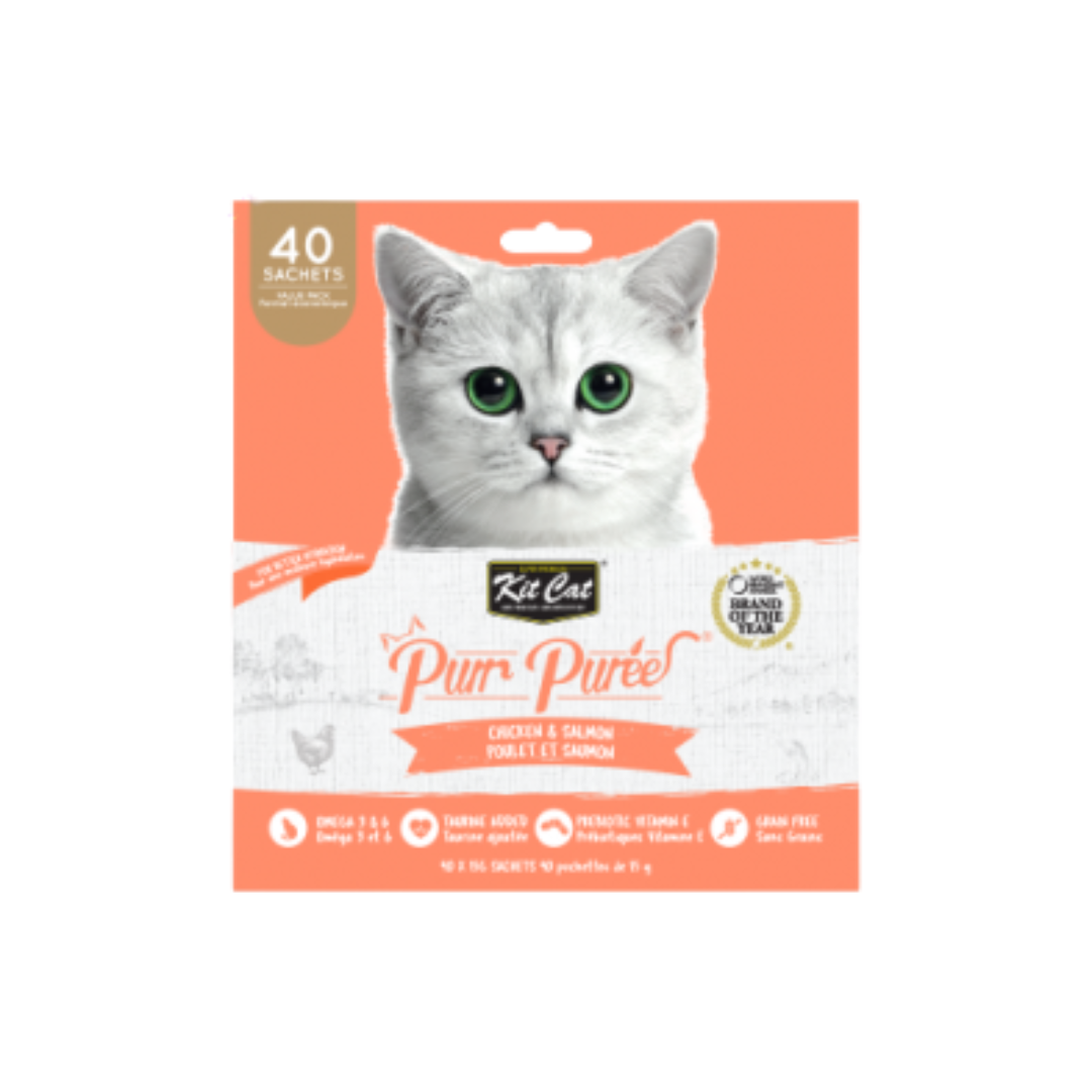 KIT CAT | Purr purées poulet et saumon 40 X 15g