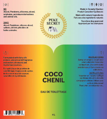 PEKE SECRET | Eau de toilettage COCO CHENIL. Nature Animale, votre référence en alimentation animale et sport canin à Mascouche.