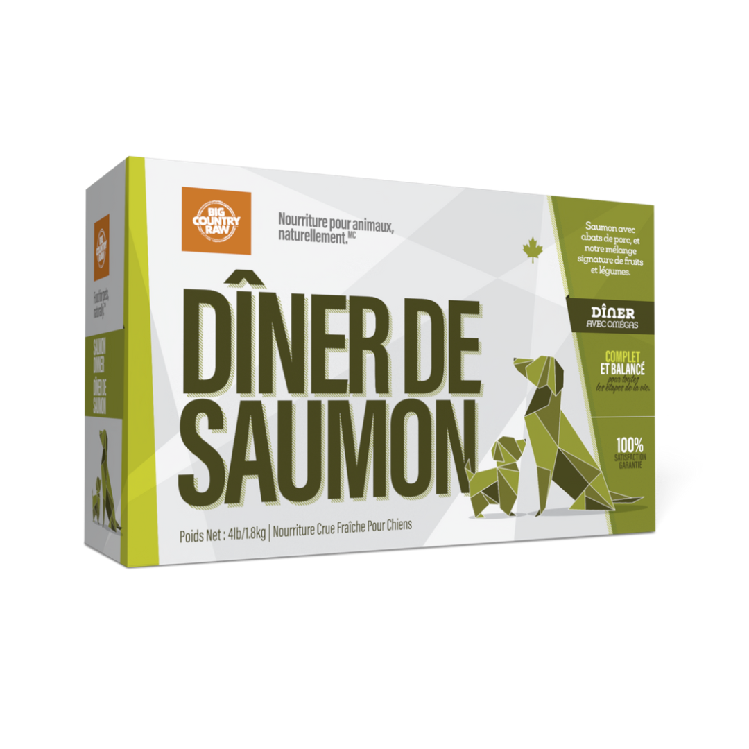BIG COUNTRY RAW | Dîner saumon 4lbs. Nature Animale, votre référence en alimentation et sports canin à Mascouche.