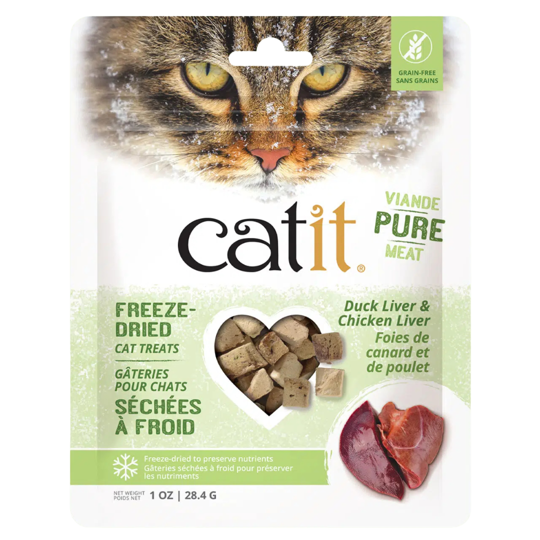 CATIT | Gâteries lyophilisées canard et poulet 28.4g. Nature Animale, votre référence en alimentation et sports canin à Mascouche.