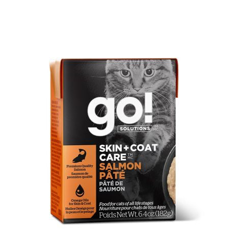 PETCUREAN GO! | Chat Tetra Pak peau+poil saumon. Nature Animale, votre référence en alimentation animale à Mascouche.