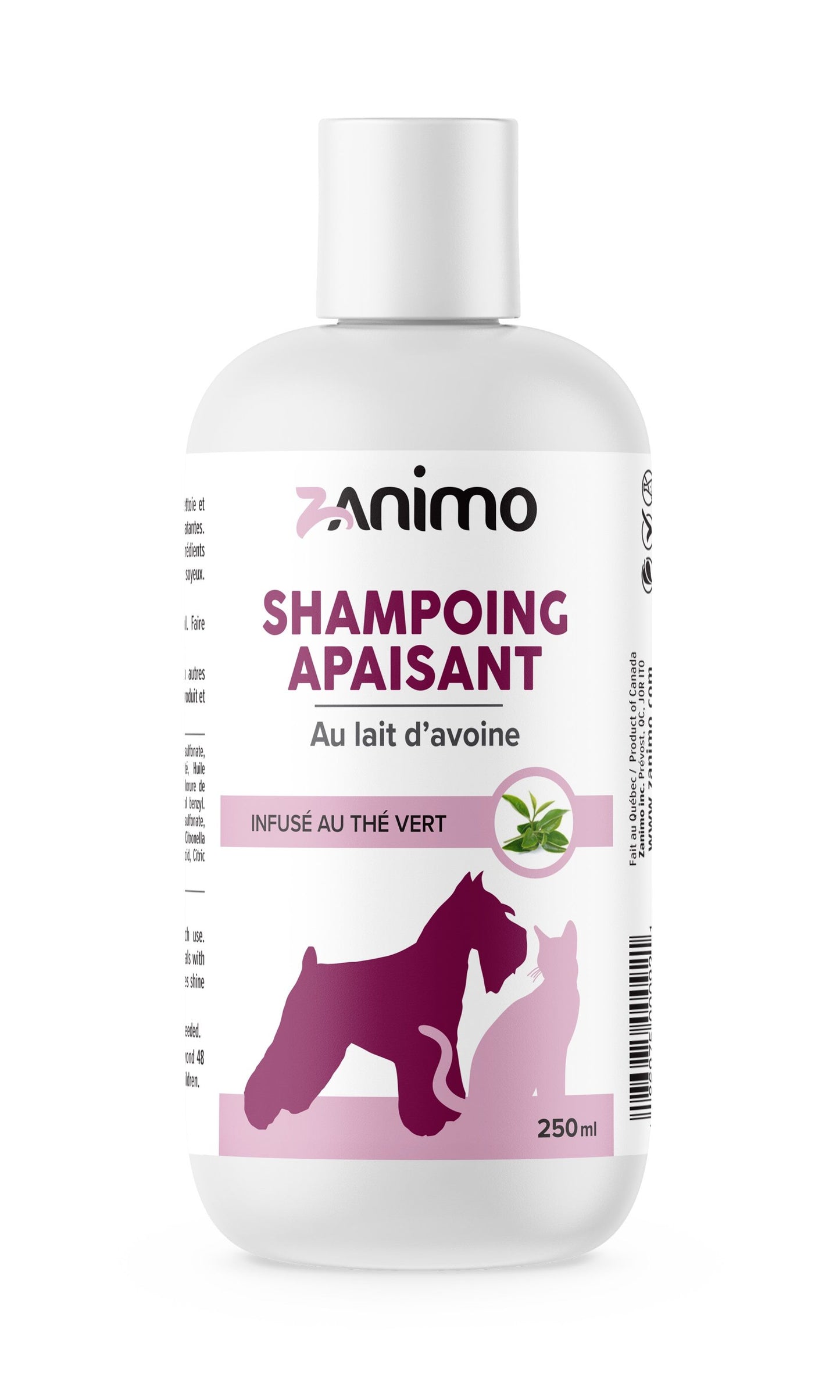ZANIMO | Shampoing apaisant au lait d'avoine infusé de thé vert 250ml