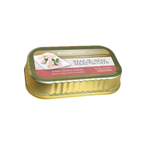 SNAPPY TOM | Conserve pour chats ultimate poulet dans un bouillon 85g. Nature Animale, votre référence en alimentation animale à Mascouche.