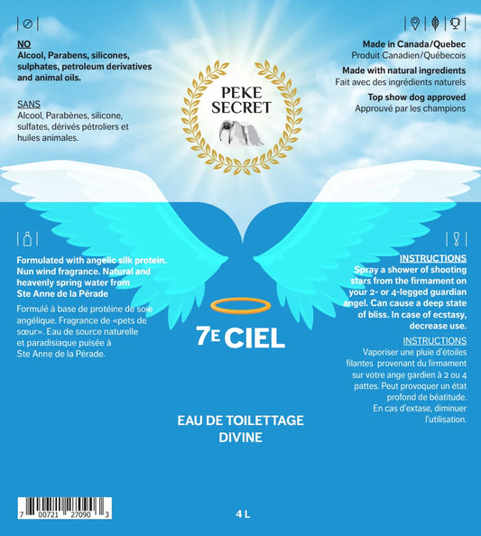 PEKE SECRET | Eau de toilettage 7e CIEL. Nature Animale, votre référence en alimentation animale et sport canin à Mascouche.