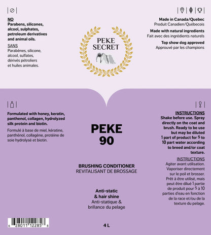 PEKE SECRET | Revitalisant de brossage naturel pour chien et chat PEKE 90. Nature Animale, votre référence en alimentation animale et sport canin à Mascouche.