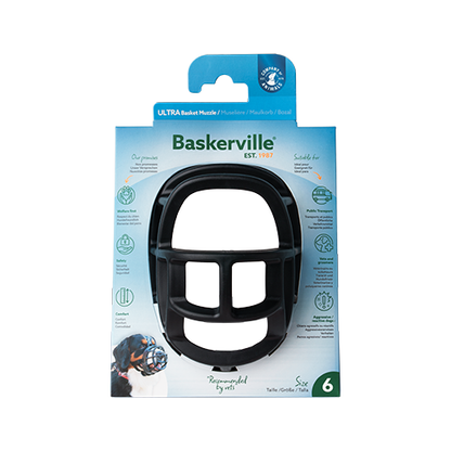 BASKERVILLE | Muselière pour chien taille 6. Nature Animale, votre référence en alimentation animale et sport canin à Mascouche.