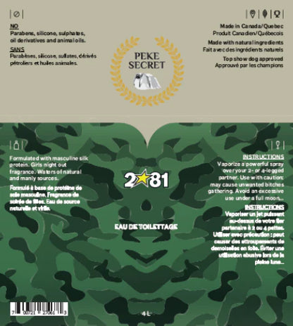 PEKE SECRET | Eau de toilettage 2*81. Nature Animale, votre référence en alimentation animale et sport canin à Mascouche.