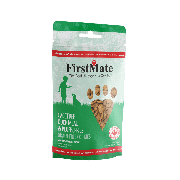 FIRSTMATE | Gâteries mini canard bleuet. Nature Animale, votre référence en alimentation animale à Mascouche.