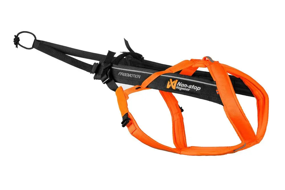 NON STOP | Harnais orange et noir ajustable pour chien Freemotion 5.0. Nature Animale, votre référence en alimentation animale et sport canin à Mascouche.