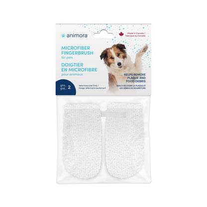 ANIMORA | Doigtiers en microfibre pour dents de chiens. Nature Animale, votre référence en alimentation animale et sport canin à Mascouche.