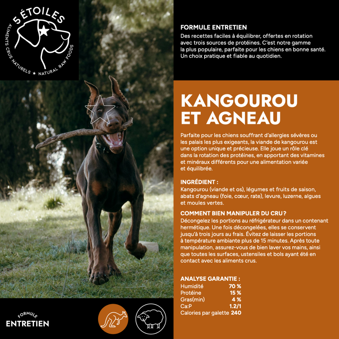 Aliments 5 Etoiles entretien Kangourou et agneau