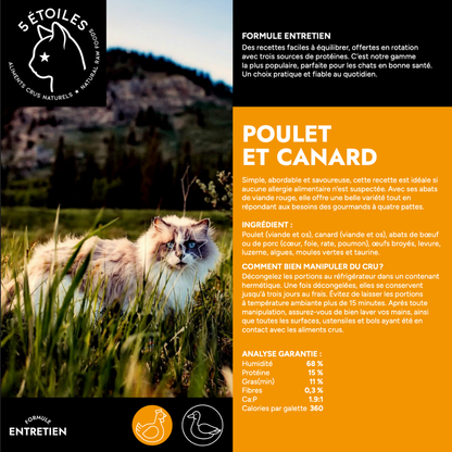 Aliments 5 Etoiles pour chat, poulet et canard