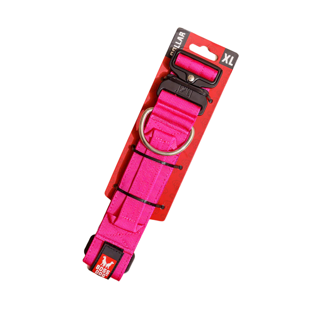 BOSS DOG | Collier tactique 15"-18" rose