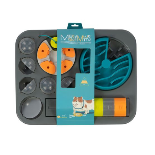 MESSY MUTTS | Bol interactif rectangulaire grand 16"x13"