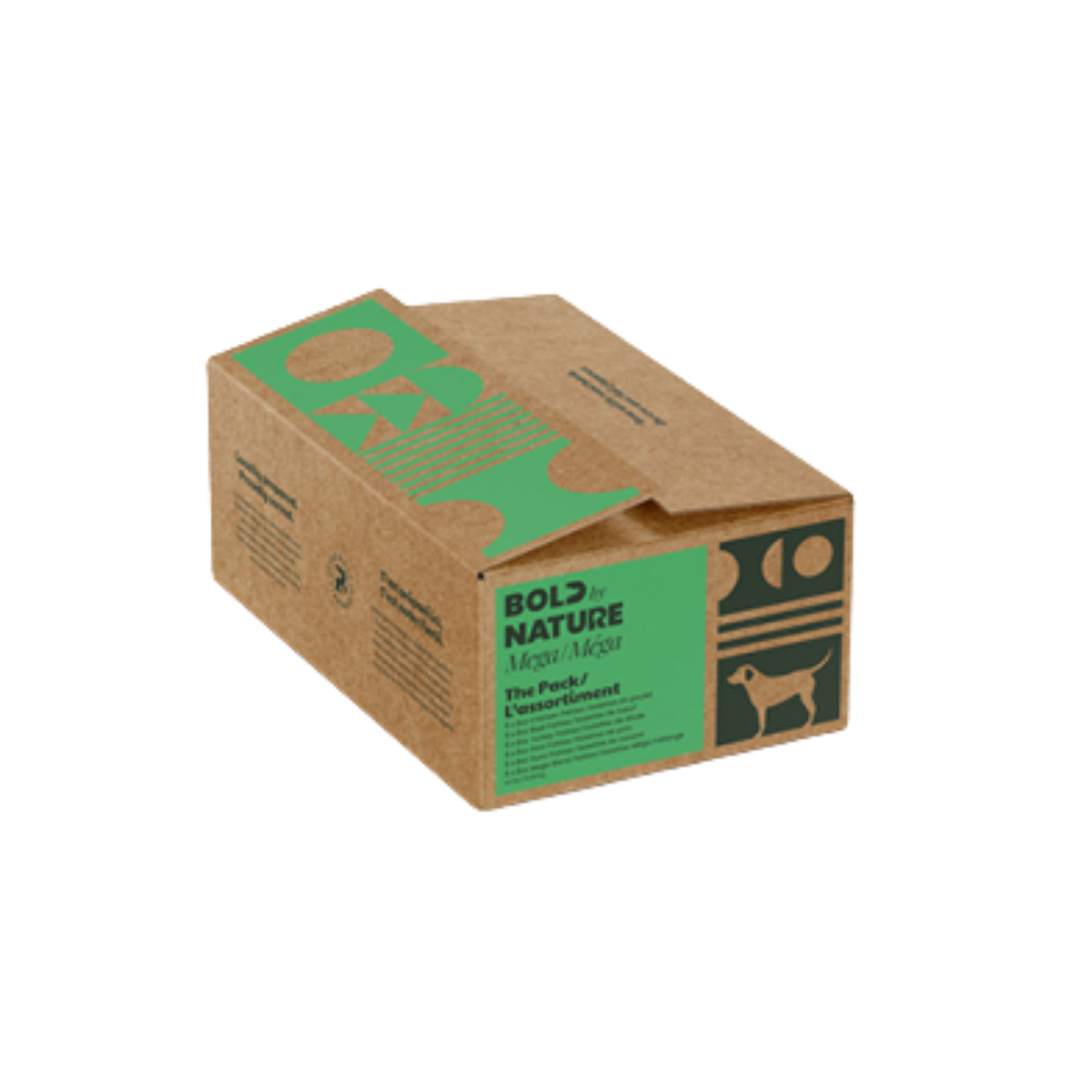 Bold by Nature assortiment de 5 protéines crues pour chien. Nature Animale, votre référence en alimentation animale à Mascouche.