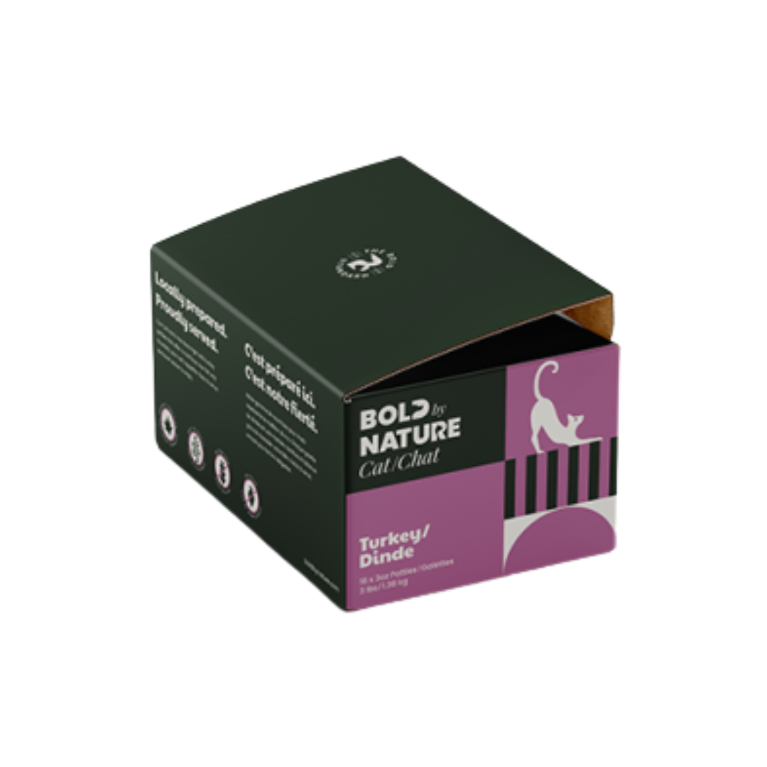 Bold by Nature recette dinde pour chat. Nature Animale, votre référence en alimentation animale à Mascouche.