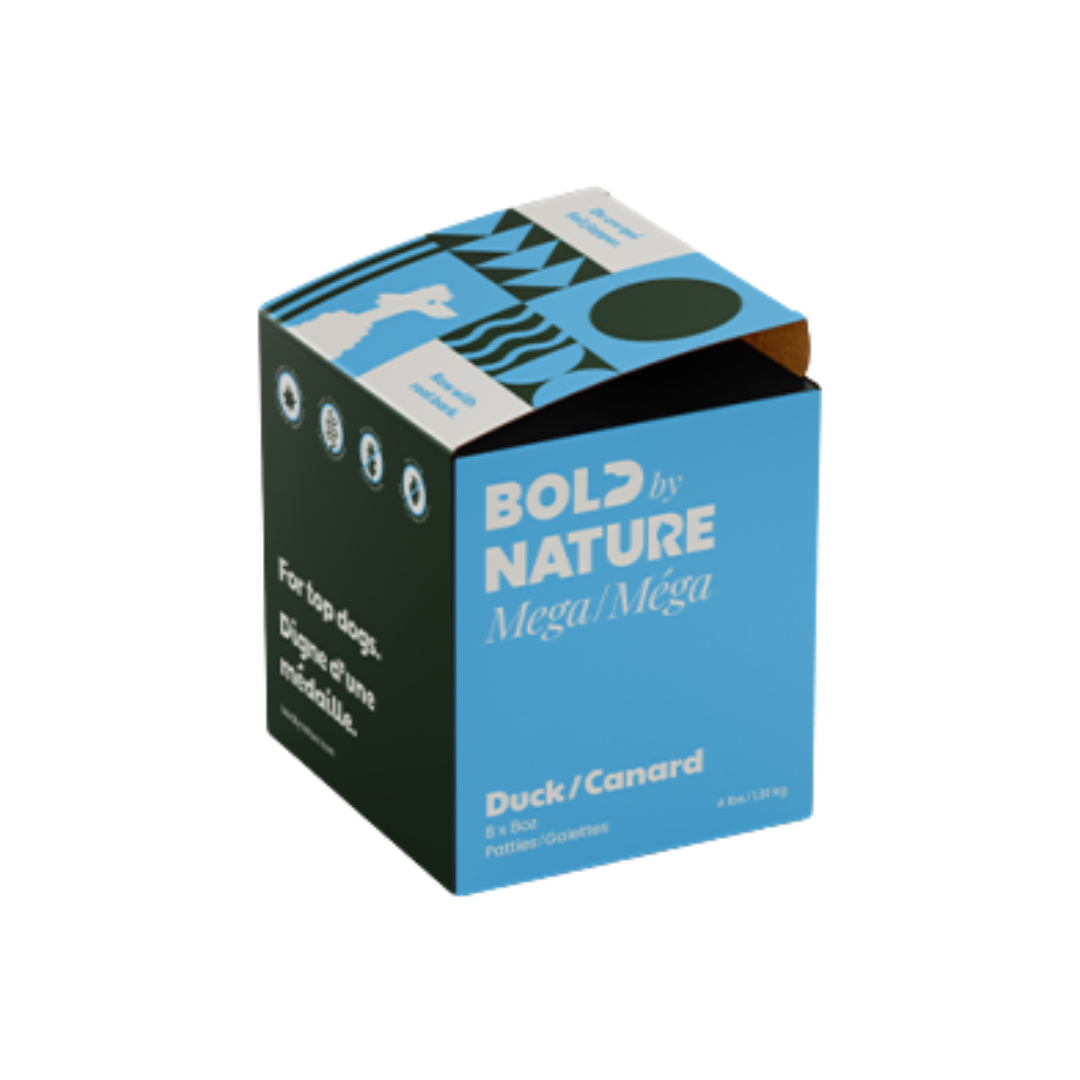 Bold by nature mega canard 4lbs pour chien. Nature Aniamel, votre référence en alimentation animale à Mascouche.