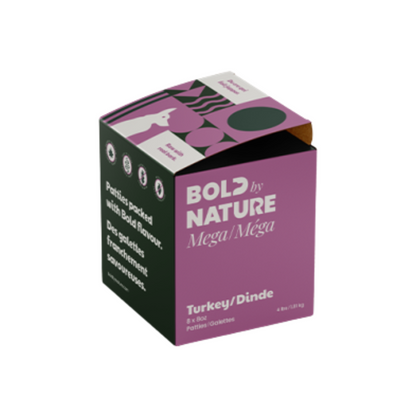 Bold by nature mega dinde 4lbs pour chien. Nature Aniamel, votre référence en alimentation animale à Mascouche.