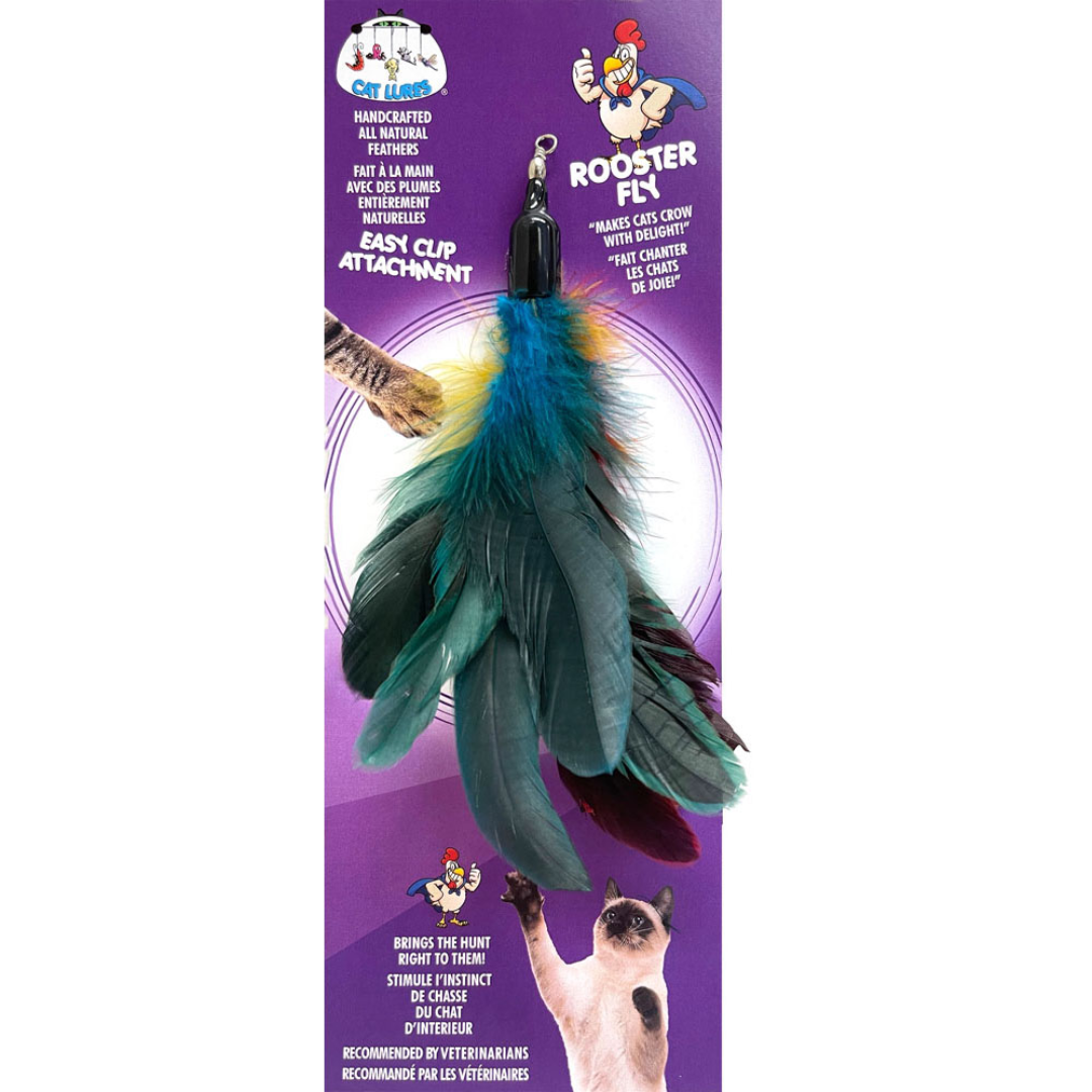 CAT LURES | Leurre pour chat avec plumes de coq
