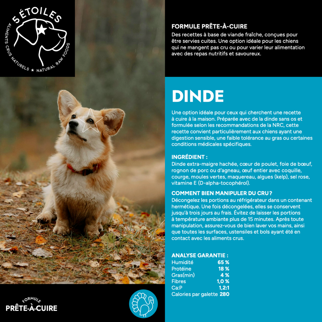 5 Étoiles | Formule prête à cuire Dinde 10lbs