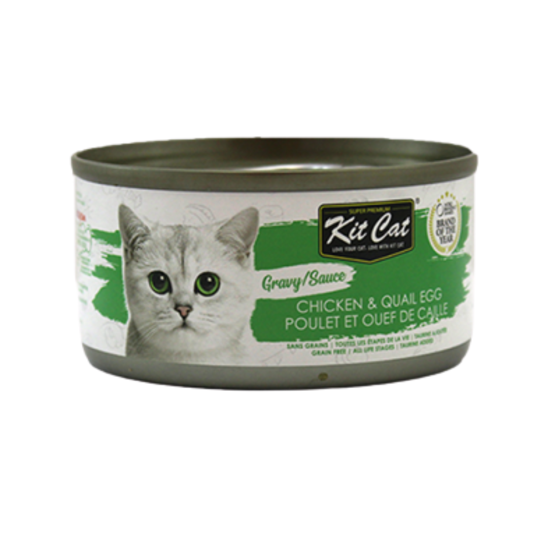 KIT CAT GRAVY SERIES | Chat, Poulet et oeuf de caille en sauce 70g