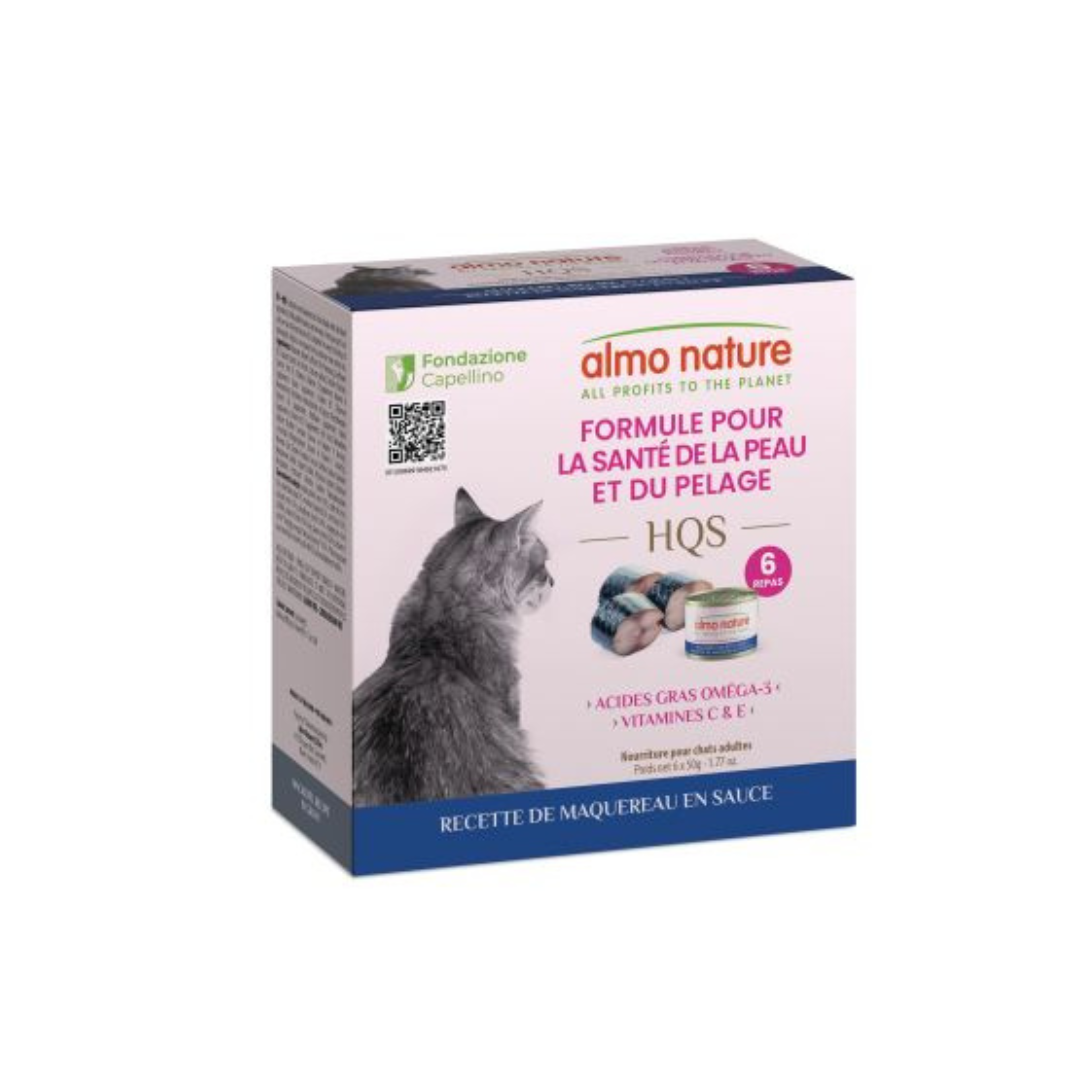 ALMO NATURE | Soutien Digestif HQS Maquereau en sauce 6x50g