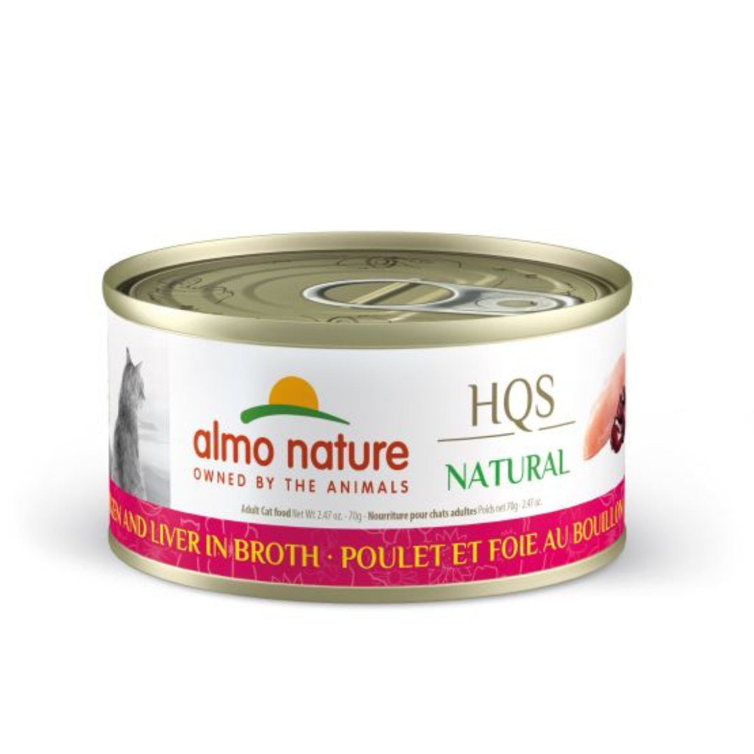 ALMO NATURE | NATURAL HQS Poulet et foie au bouillon 70g