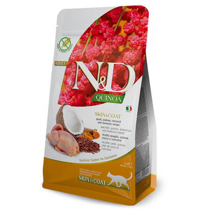 FARMINA N&D | Chat S/G Quinoa, Peau et poil, caille, 5 kg