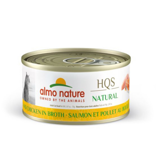 ALMO NATURE | NATURAL HQS Saumon et poulet au bouillon 70g