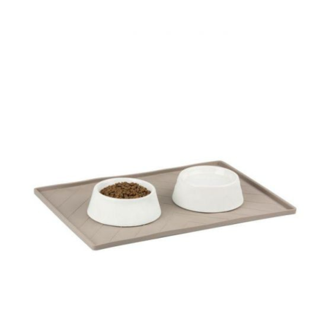 MESSY MUTTS | Tapis en silicone gris avec travers de métal