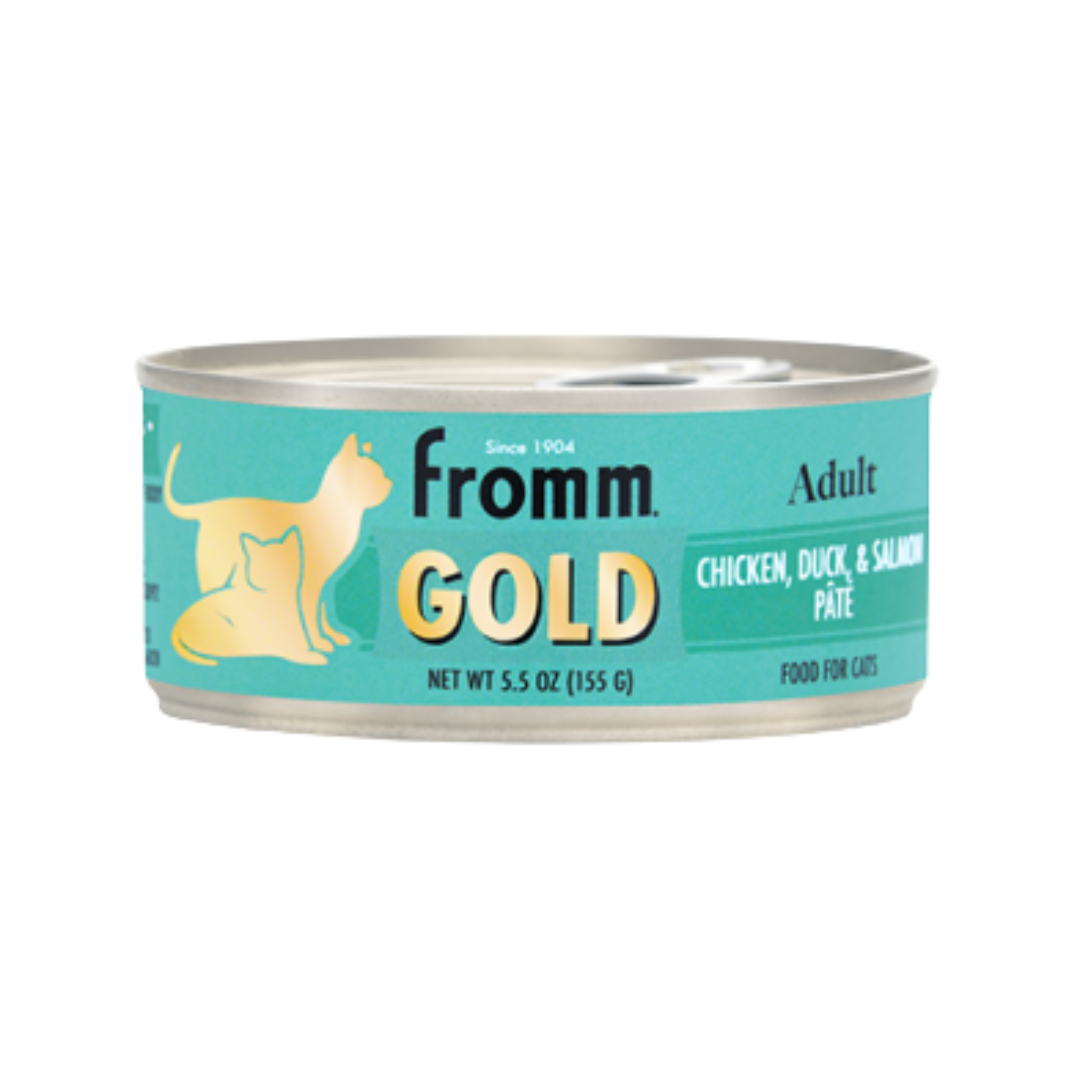 FROMM GOLD | Chat, pâté au poulet, canard et saumon pour chat adulte