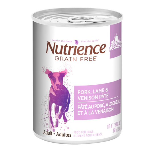 NUTRIENCE | Sans Grains Pâté de porc, agneau et venaison 369g