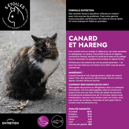 5 ÉTOILES | Chat Canard et hareng 10lbs