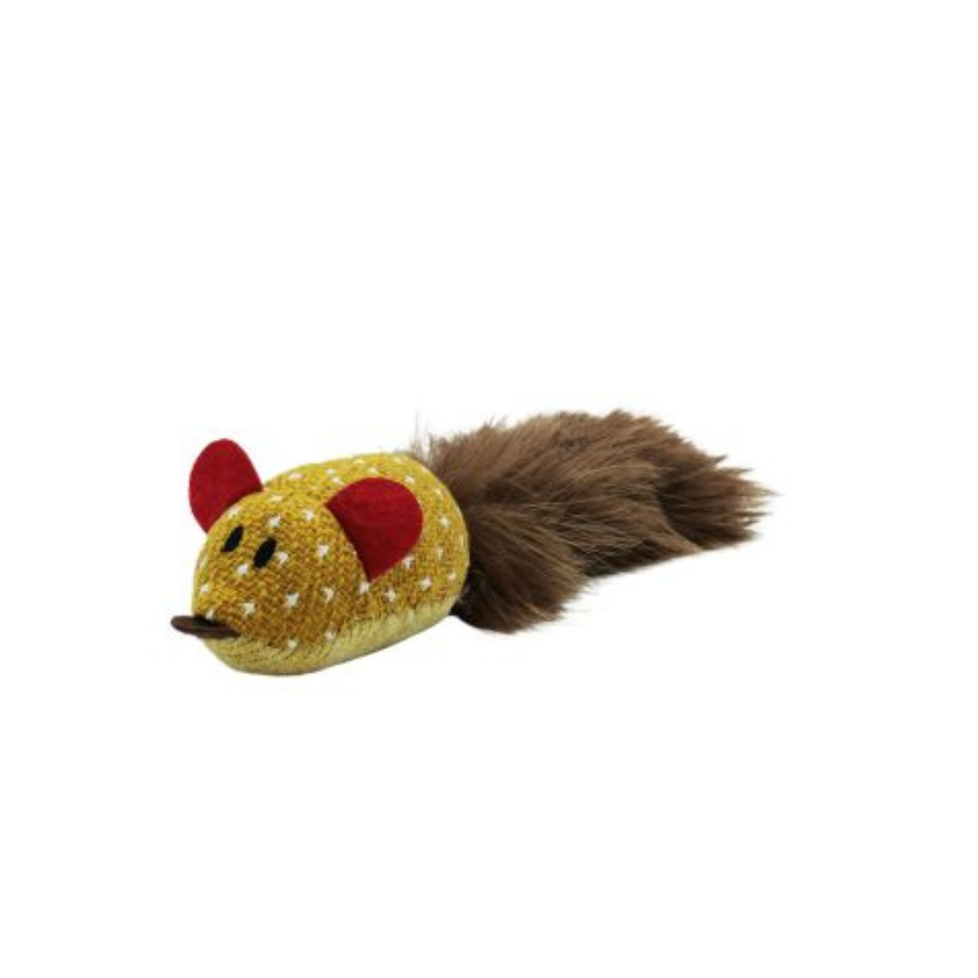 BUD'Z | Souris à queue soyeuse 10" avec tube d'herbe à chat