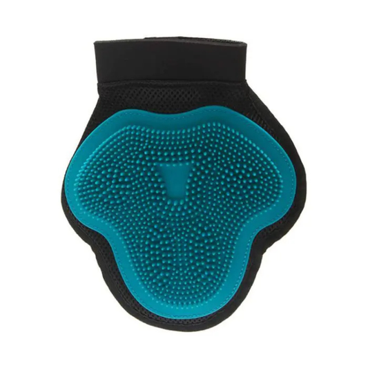 MESSY MUTTS | Gant de toilettage avec brosse en silicone bleu