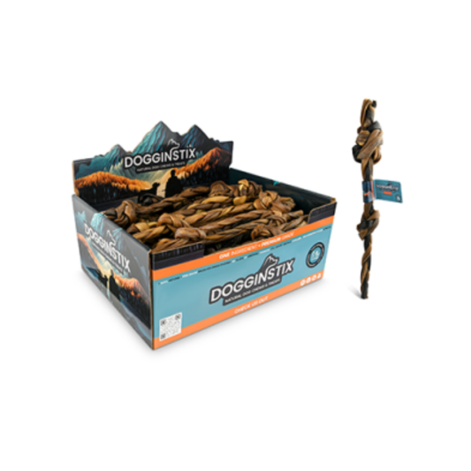 DOGGINSTIX | Tresse de collagène d'agneau double nœud