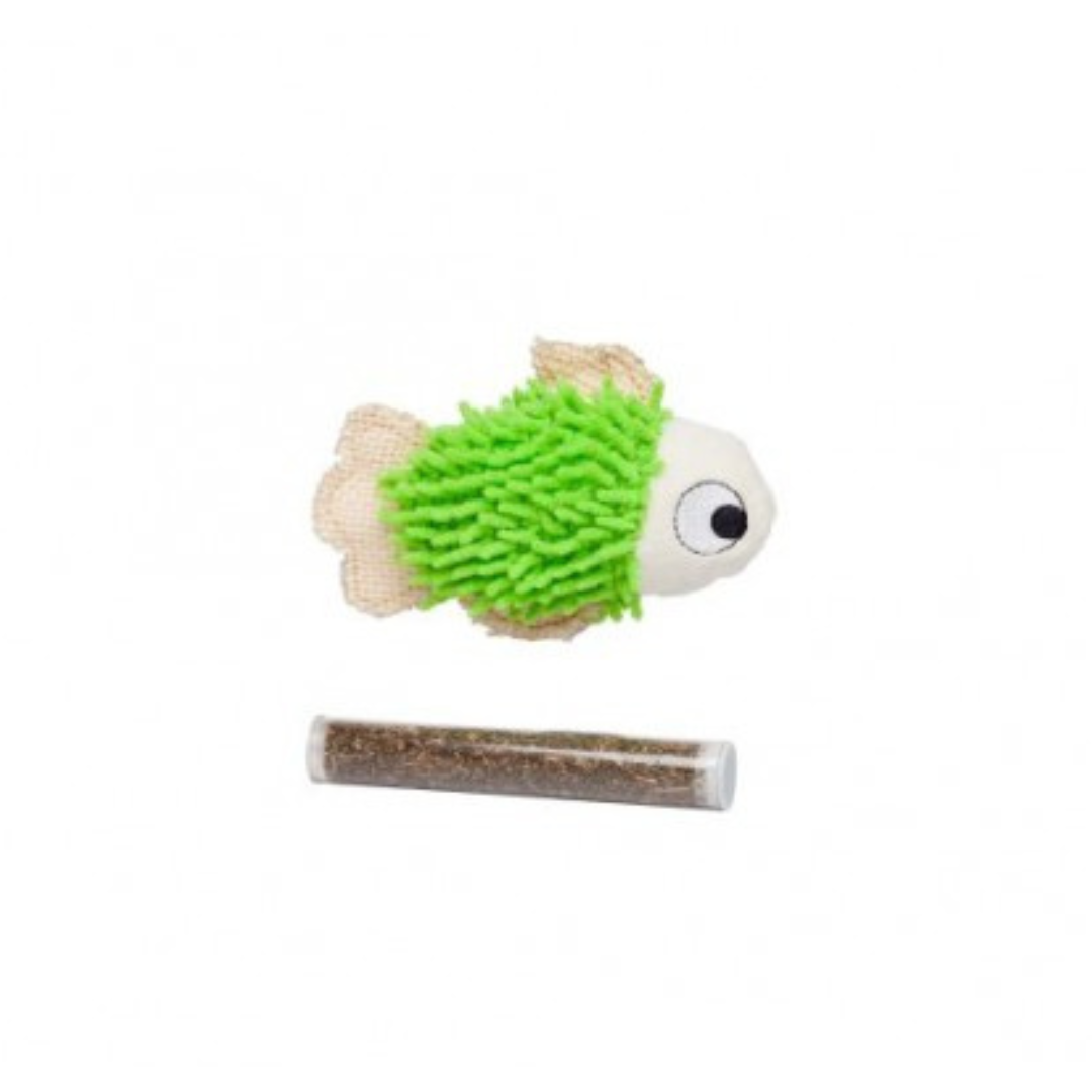 BUD'Z | Poisson et tube d'herbe à chat 4.5"