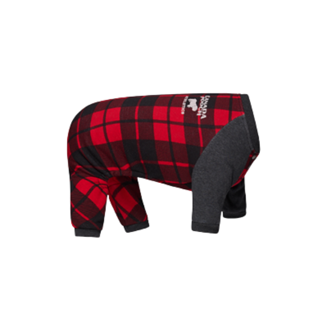 CANADA POOCH | Pyjamas polaire à carreaux rouge